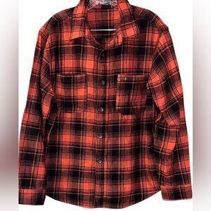 Brahma Red and Black Plaid Casual Button Down Shirt Flannel M